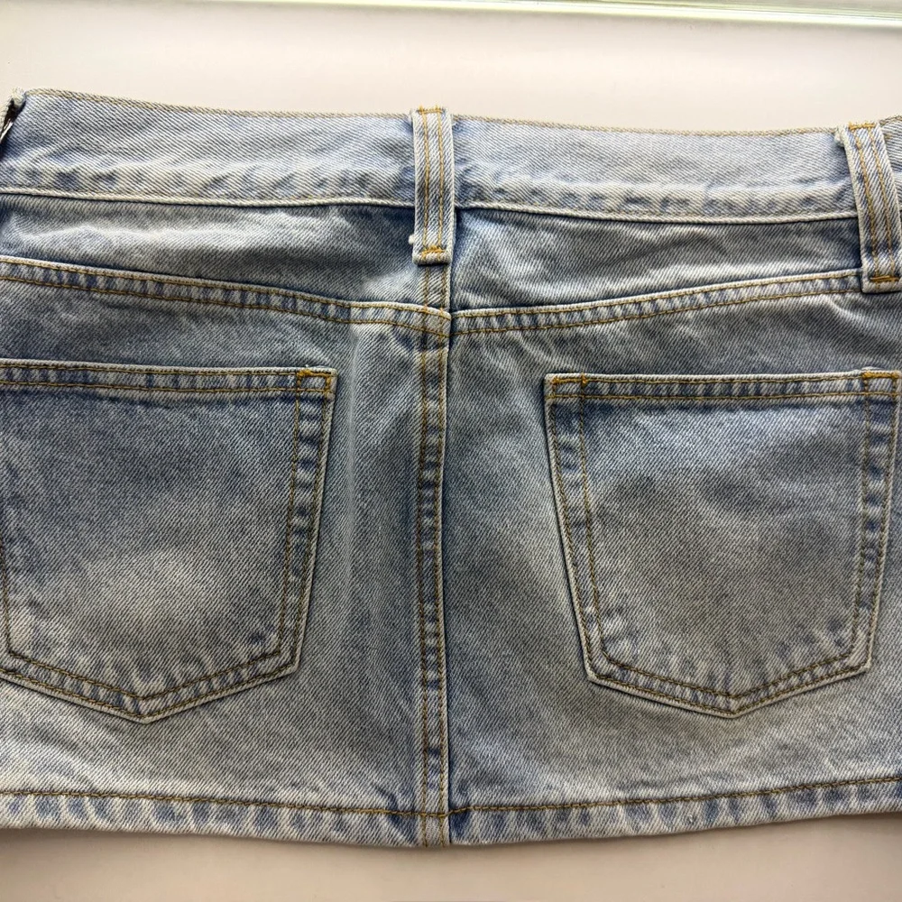 Brandy Melville Light Blue Denim Mini Skirt - Picture 2 of 2
